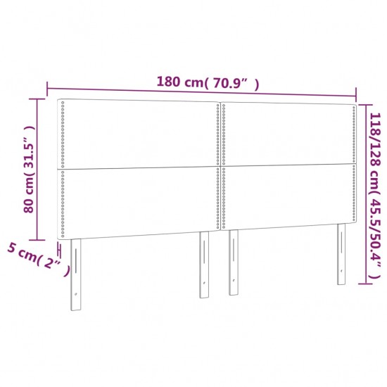 Galvūgalis su LED, juodos spalvos, 180x5x118/128cm, audinys