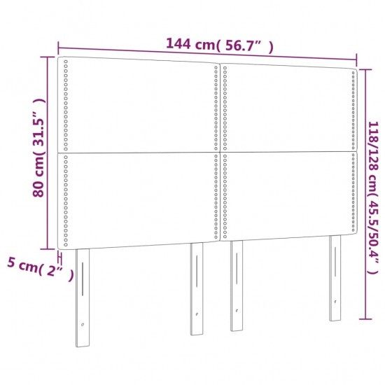 Galvūgalis su LED, mėlynos spalvos, 144x5x118/128cm, audinys