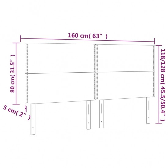 Galvūgalis su LED, taupe spalvos, 160x5x118/128cm, audinys