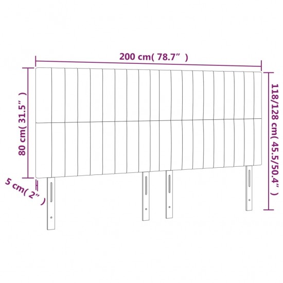 Galvūgalis su LED, mėlynos spalvos, 200x5x118/128cm, audinys