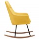 Supama kėdė, garstyčių geltonos spalvos, audinys