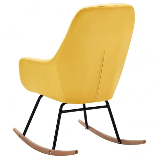 Supama kėdė, garstyčių geltonos spalvos, audinys