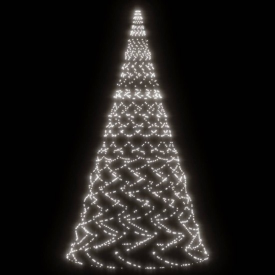 Kalėdų eglutė ant vėliavos stiebo, 800cm, 3000 šaltų baltų LED