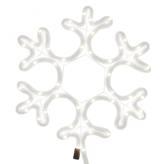 Kalėdinė dekoracija snaigė su 48 šiltomis baltomis LED, 27x27cm