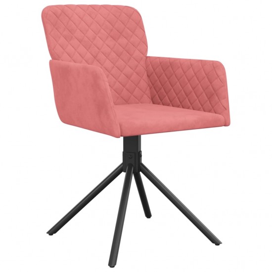 Pasukamos valgomojo kėdės, 2vnt., rožinės spalvos, aksomas