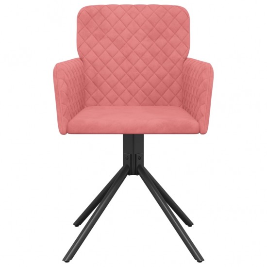 Pasukamos valgomojo kėdės, 2vnt., rožinės spalvos, aksomas