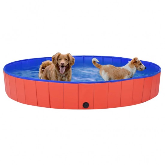 Sulankstomas baseinas šunims, raudonos spalvos, 200x30cm, PVC