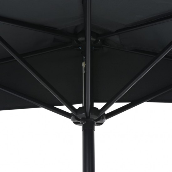 Balkono skėtis su aliuminio stulpu, 270x144cm, antracito sp.