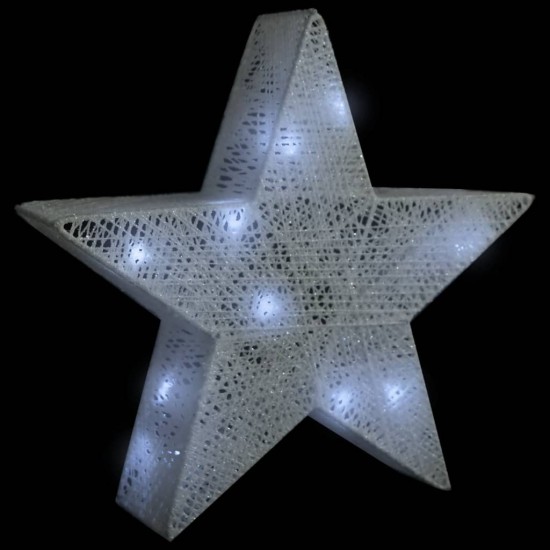 Kalėdų dekoracija žvaigždės, 3vnt., baltos, tinklinės, su LED