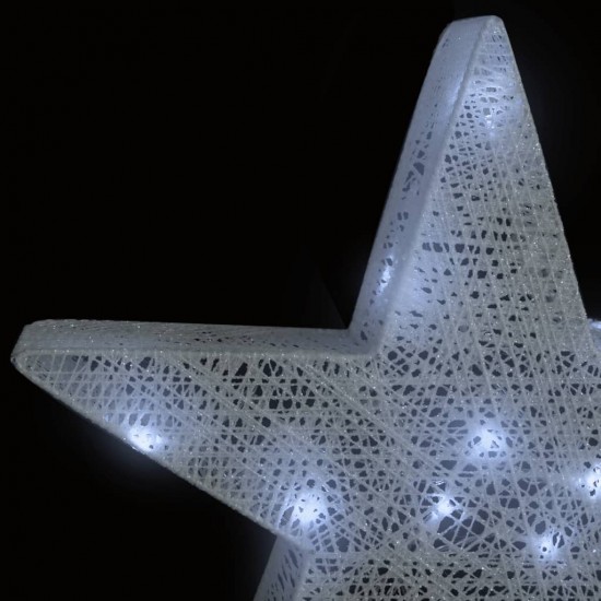 Kalėdų dekoracija žvaigždės, 3vnt., baltos, tinklinės, su LED
