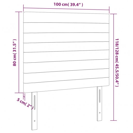 Galvūgalis su LED, mėlynos spalvos, 100x5x118/128cm, audinys