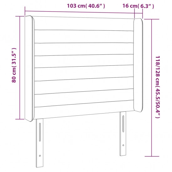 Galvūgalis su LED, mėlynos spalvos, 103x16x118/128cm, audinys