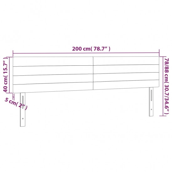 Galvūgalis su LED, mėlynos spalvos, 200x5x78/88cm, audinys