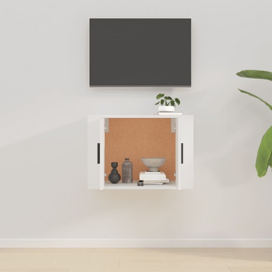 Sieninė televizoriaus spintelė, baltos spalvos, 57x34,5x40cm
