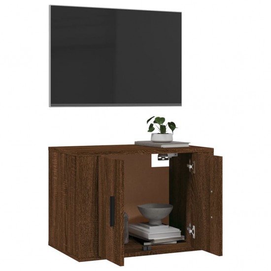 Sieninė televizoriaus spintelė, ruda ąžuolo, 57x34,5x40cm