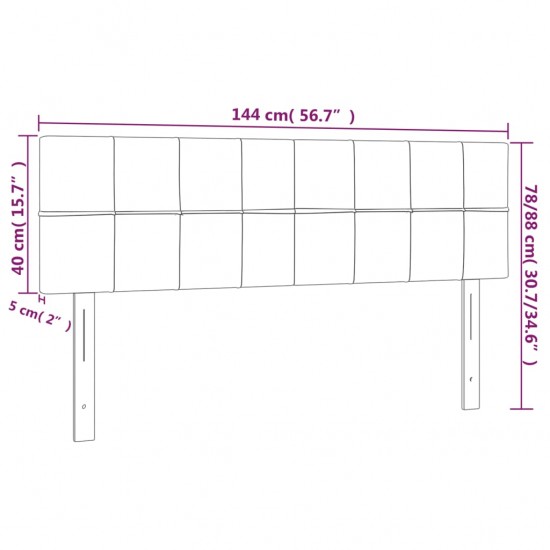 Galvūgalis su LED, mėlynos spalvos, 144x5x78/88cm, audinys