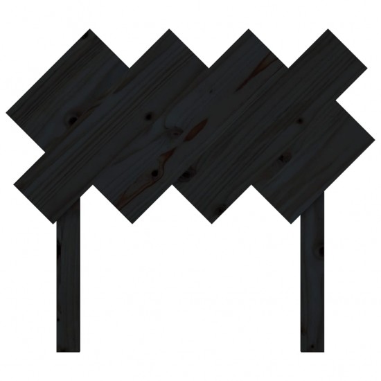 Lovos galvūgalis, juodas, 92x3x81cm, pušies medienos masyvas
