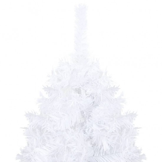 Dirbtinė Kalėdų eglutė su LED ir žaisliukais, balta, 120cm, PVC