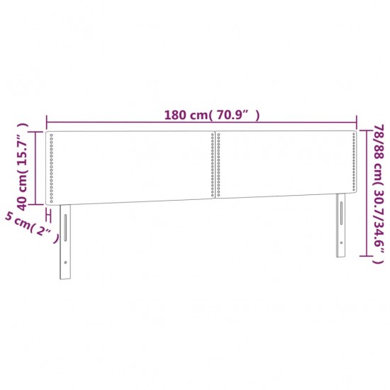 Galvūgalis su LED, kreminės spalvos, 180x5x78/88cm, audinys