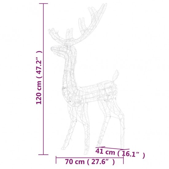 Kalėdinės dekoracijos elniai, 3vnt., 120cm, akrilas, šalti