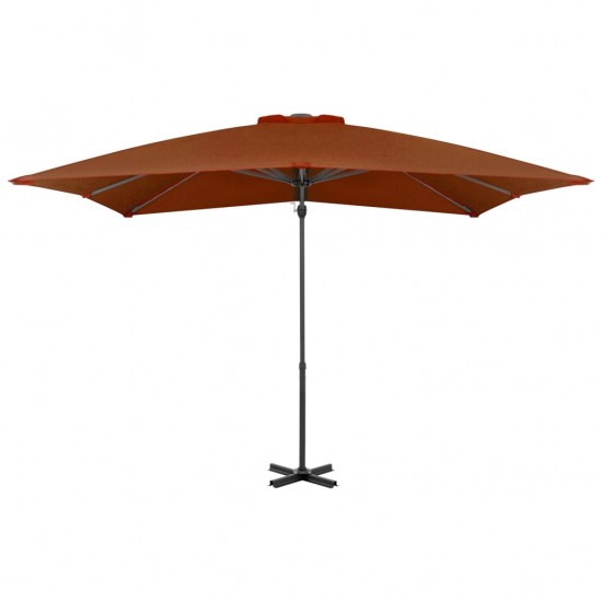 Gembinis skėtis su aliuminiu stulpu, terakota, 250x250cm