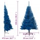 Dirbtinė pusinė Kalėdų eglutė su stovu, mėlyna, 150cm, PVC