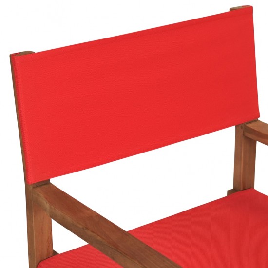 Režisieriaus kėdė, raudonos spalvos, tikmedžio medienos masyvas