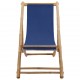 Terasos kėdė, tamsiai mėlynos spalvos, bambukas ir drobė