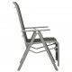 Sodo kėdės, 2vnt., sidabrinės, tekstilenas ir aliuminis