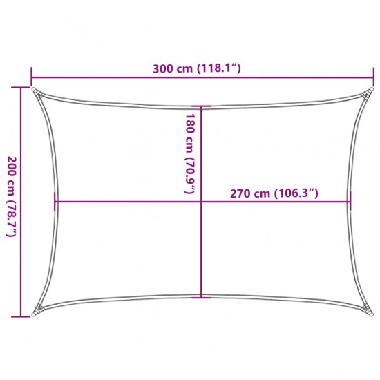 Uždanga nuo saulės, kreminės spalvos, 2x3m, HDPE, 160g/m²