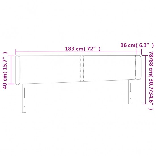 Galvūgalis su LED, tamsiai rudos spalvos, 183x16x78/88cm