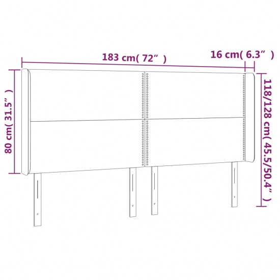 Galvūgalis su LED, tamsiai rudos spalvos, 183x16x118/128cm