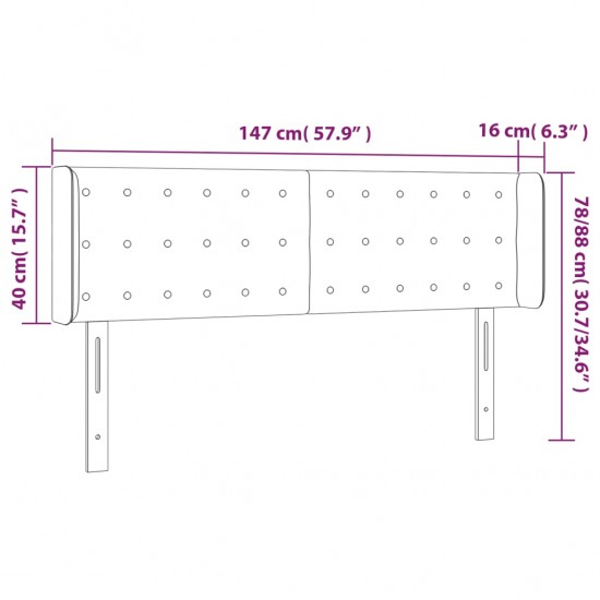 Galvūgalis su LED, tamsiai rudos spalvos, 147x16x78/88cm