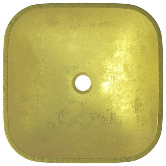 Praustuvas, auksinės spalvos, 42x42x14cm, stiklas