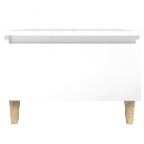 Šoninis staliukas, baltos spalvos, 50x46x35cm, mediena, blizgus