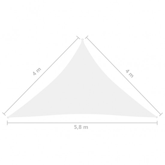 Uždanga nuo saulės, balta, 4x4x5,8m, oksfordo audinys, trikampė