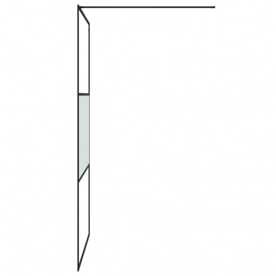 Dušo sienelė, juoda, 115x195cm, ESG stiklas, pusiau matinė