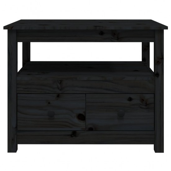 Kavos staliukas, juodas, 71x49x55cm, pušies medienos masyvas