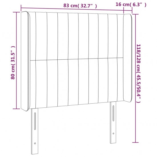 Galvūgalis su auselėmis, taupe, 83x16x118/128cm, audinys