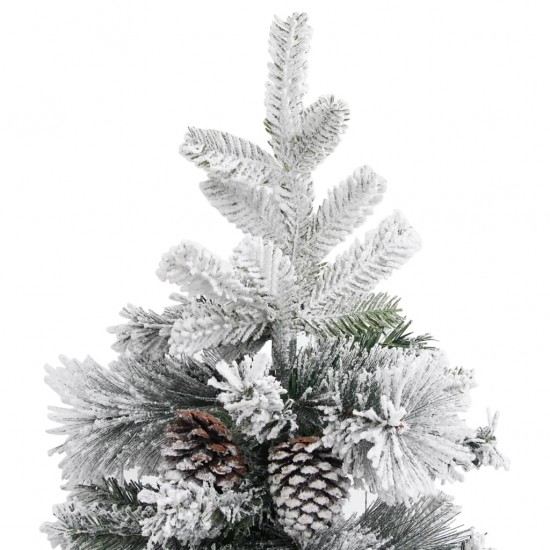 Kalėdų eglutė su sniegu/kankorėžiais, 195cm, PVC ir PE