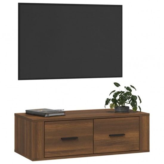 Pakabinama TV spintelė, ruda ąžuolo, 80x36x25cm, mediena