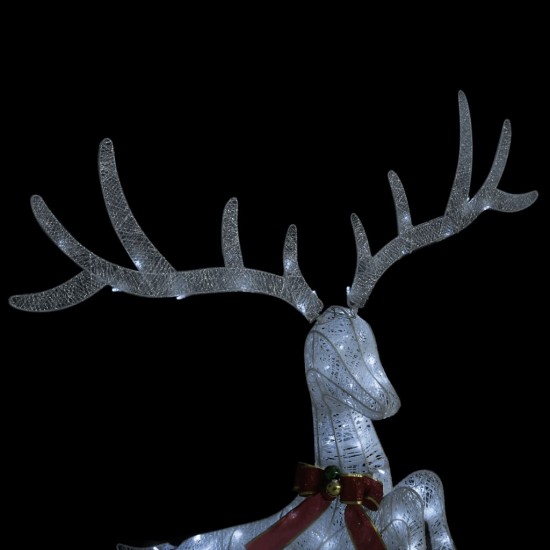 Kalėdinė dekoracija skrendantis elnias, baltas, 120 šaltų LED