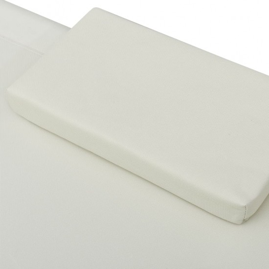 Lauko gultas su stogeliu ir pagalve, kreminės baltos spalvos