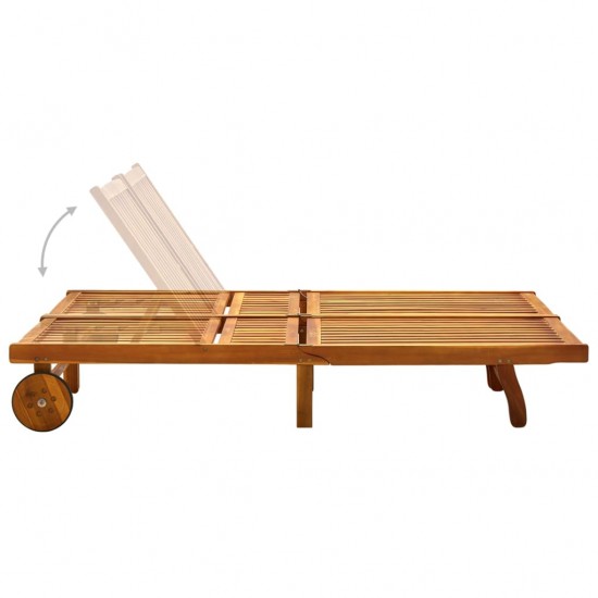 Dvivietis sodo saulės gultas su čiužiniu, akacijos medienos masyvas (311873+2x314208)