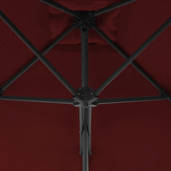 Lauko skėtis su plieniniu stulpu, raudonas, 250x250x230cm