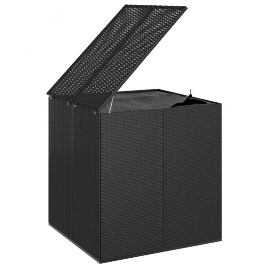Sodo dėžė pagalvėlėms, juoda, 100x97,5x104cm, PE ratanas