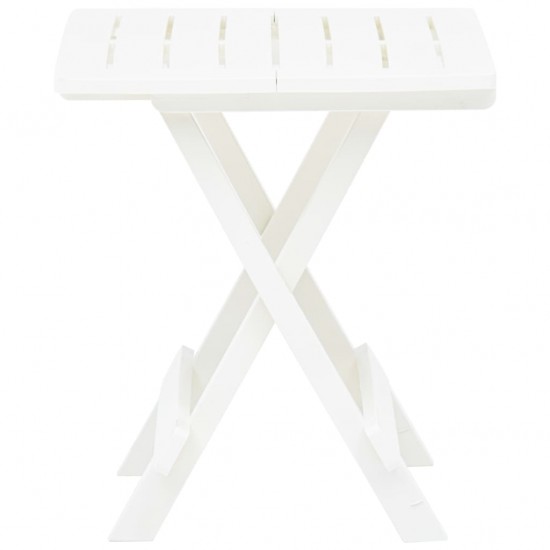Sulankstomas sodo stalas, baltos spalvos, 45x43x50cm, plastikas