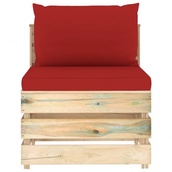 Modulinė vidurinė sofos dalis su pagalvėlėmis, mediena