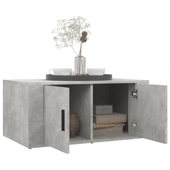 Kavos staliukas, betono pilkas, 80x50x36cm, apdirbta mediena