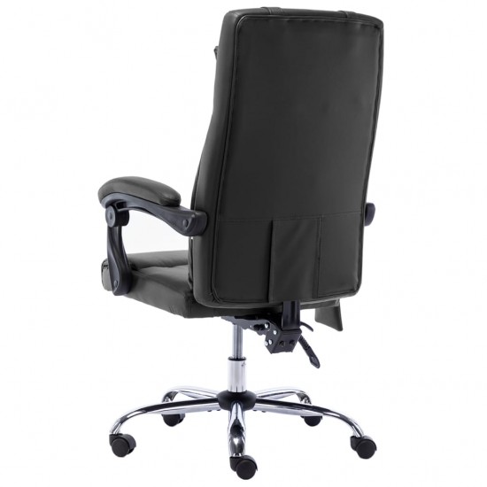 Masažinė biuro kėdė, juodos spalvos, dirbtinė oda